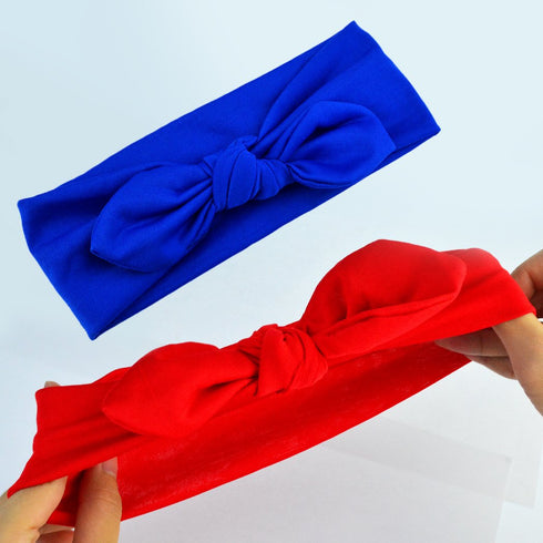 Women’s 10pcs Solid Color Hair Bands Bows Knot Headbands, Rabbit Ear Headwraps Turban Hair Accessories for Girls