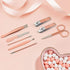 Manicure Set, 8 In 1 Stainless Steel Professional Pedicure Kit, Nail Scissors Grooming Kit with Pink Leather Case