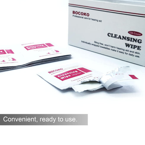 120 Count Hearing Aid Wipes Individually Packaged Cleaning Towelette with Cleaning Tools for Hearing Amplifier