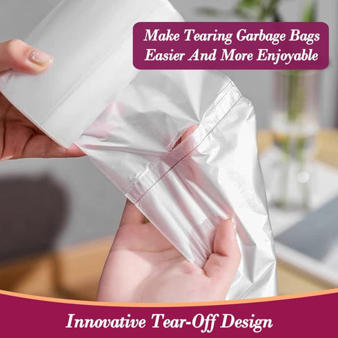4 Gallon Small Clear Trash Bags, 180pcs, Strong Garbage Bags for Bathroom, Office, Fit 12-15 Liter