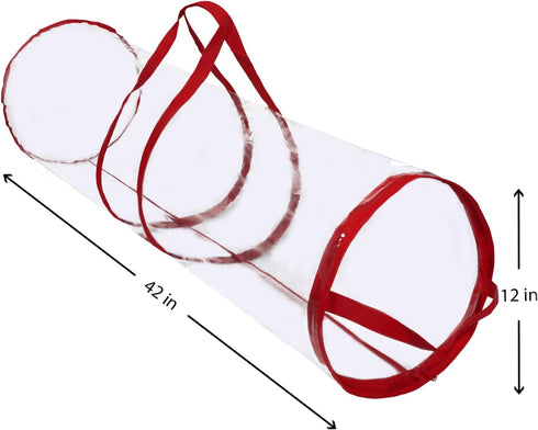 Primode Wrapping Paper Storage Bag, Gift Wrap Organizer for 40 Inch Rolls, Heavy Duty Clear PVC Bag (Red)