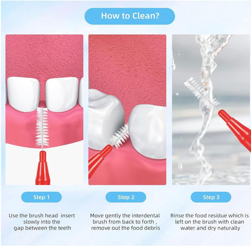 50 Pcs Interdental Brushes in 4 Sizes, Dental Soft Toothpicks for Braces, Oral Hygiene Slim Cleaning Tool