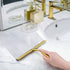 HIWARE All-Purpose Shower Squeegee, 12 Inches for Shower Doors, Bathroom, Window, and Car Glass - Brass, Stainless Steel