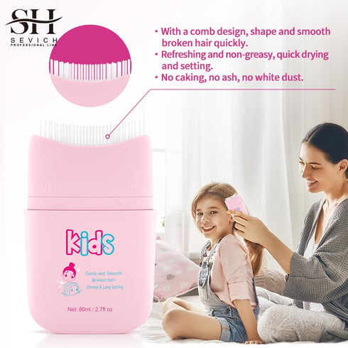 SEVICH Pink Cloud Kids Broken Hair Finishing Stick Gel - 2.7 fl oz Hair Gel for Toddlers & Kids