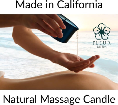 Massage Oil Candle – 6oz with Pour Spout – All Natural Coconut & Soy Blend – Melts to Warm Hydrating Body Oil