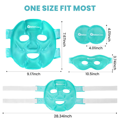Ice Face Eye Mask for Dark Circles and Puffiness, Cold Warm Compress Gel Mask Package for Women and Men