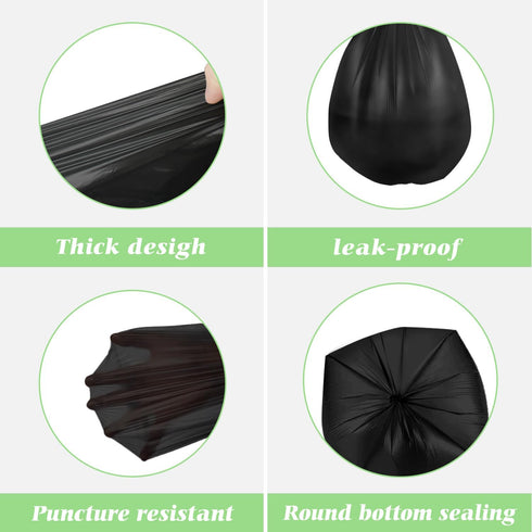 RayPard Strong Trash Bags, 8 Gallon, 120 Counts, Fit 30 Liter Kitchen Waste Basket, Black
