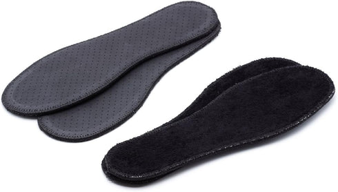 Natural Summer Black Terry Cloth Insoles, Soft and Flexible, 2 Pairs, 7 Women US