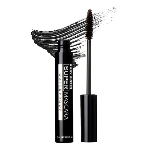 Ruby Kisses Super Mascara, Waterproof Lengthening Defining Curling, Eye Makeup, Black