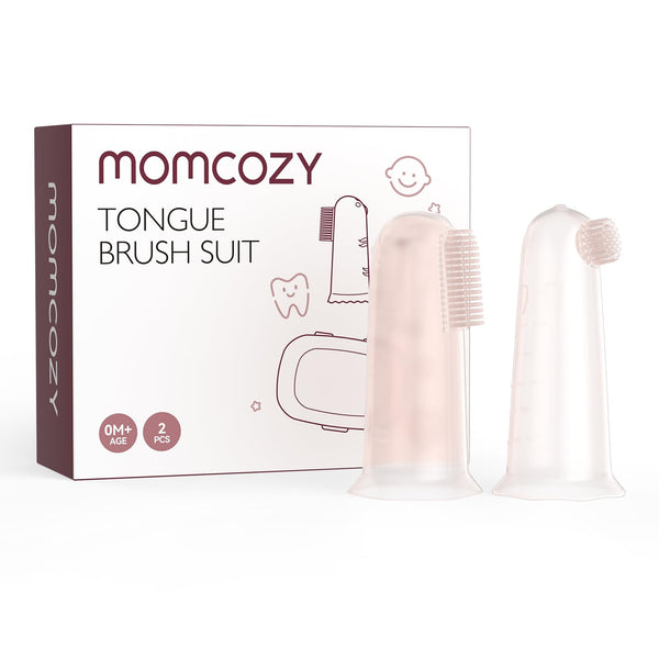 Momcozy Silicone Finger Toothbrush for Baby, Infant Toothbrush for Teething, 2 Pcs