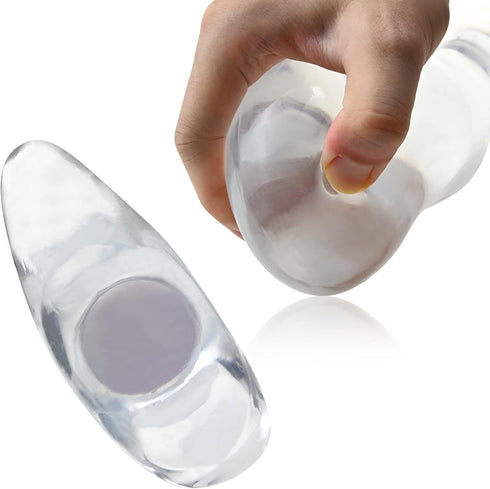 Soft Anal Plugs with Safety Base, Transparent Flexible Butt Plug Prostate Massage G-spot Stimulation Trainer with Round