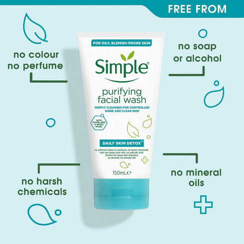 Simple Daily Skin Detox Purifying Facial Wash - 150ml (Package may vary)