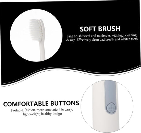 Travel Size Battery-Powered Electric Toothbrush for Adults - Black