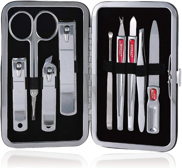 ROYAL METAL NAIL CLIPPER SET SERIES (9 PCS) BLACK