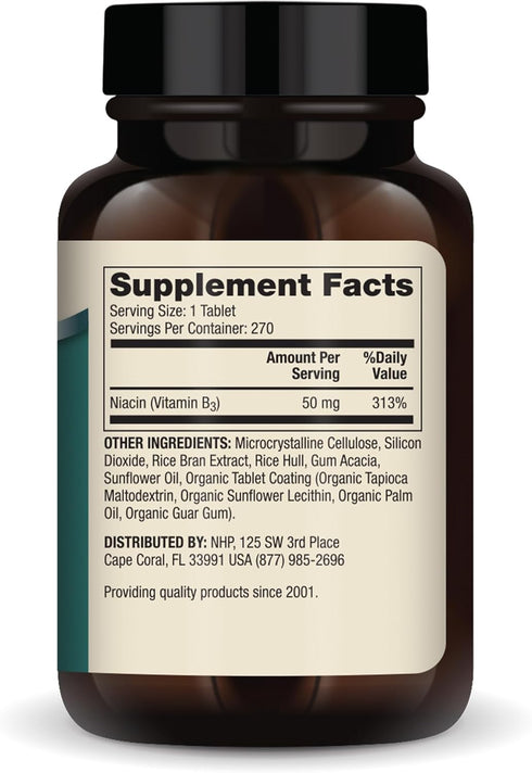 Dr. Mercola Niacin Vitamin B3, 90 servings (270 tablets), Dietary Supplement, Mini Tabs, Essential B Vitamin, Non-GMO