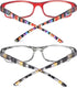 Reading Glasses for Women 1.25, Colorful Frame Blue Light Blocking Computer Readers with Spring Hinge Fashion Eyeglasses