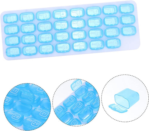 Weekly & Monthly Travel Pill Organizer - Compact Pill Box