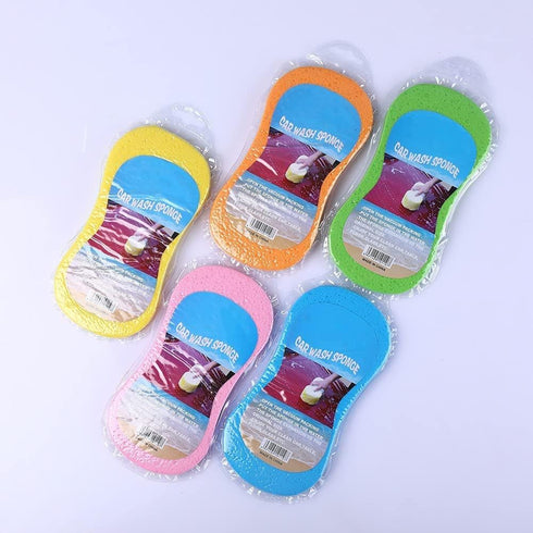 Car Wash Sponge, 3 Pack Extra Thick Large Colorful Cleaning Sponge Multi-Purpose for Bathroom Kitchen Bike Boat (Random 3-Color Mix) by BAISENJIE