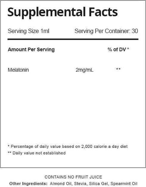 NANO MELATONIN, Rapid Absorption Liquid for Calm Restful Sleep, Natural Antioxidant - Take 1ml Before Bedtime