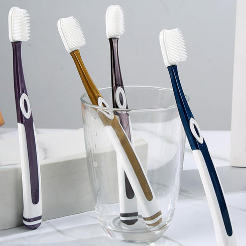 Beaupretty 4PCS Silicone Toothbrush - Manual Toothbrushes, Travel Toothbrush Replacement Heads, Ideal for Sensitive
