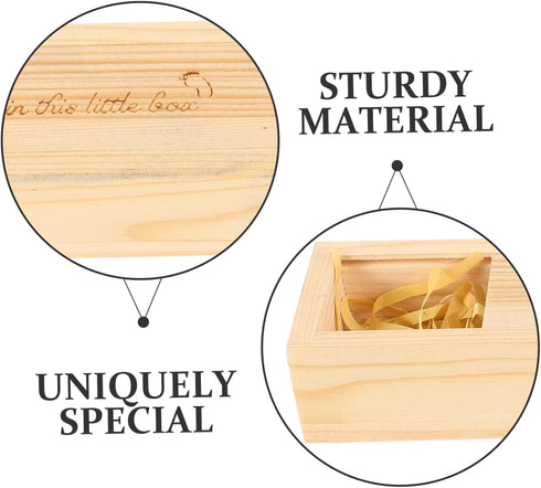 STOBAZA Wooden Pregnancy Test Keepsake Box for Newborn Announcement Unique Storage Case for Pregnancy Memories
