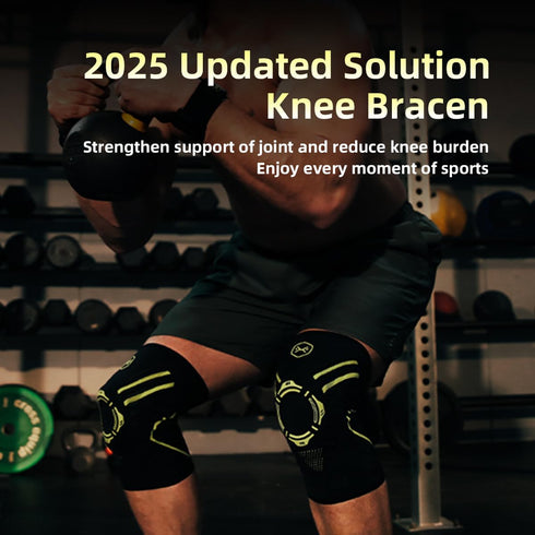 MOKRGYM Knee Brace for Men&Women Anti-Slip Knee Support with Silicone Pad&Dual Side Stabilizers Breathable Compression