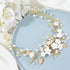 Unicra Silver Bride Wedding Hair Vine, Flower Bridal Hair Piece, Pearl Hair Accessories for Women & Girls (Gold)