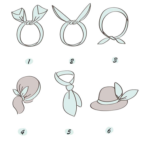 Wire Headbands for Women, Knotted Bows Cute Fashion Plain Twisted Satin Ribbon Hair Scarf Accessories in Solid Colors -