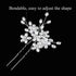 Wedding Hair Pins (3 Pcs) - Elegant Pearl Floral Crystal Accessories for Bridal Women, Silver