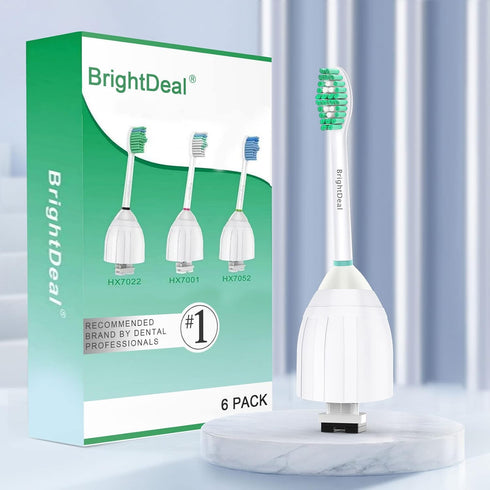 HX7022/66 HX7023 HX7001 6 Pack BrightDeal Toothbrush Heads for Philips Sonicare Essence Elite Advance Xtreme CleanCare