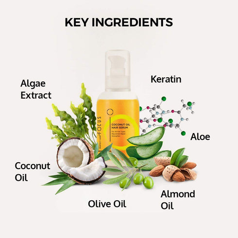 Perfect Hair Coconut Oil Hair Serum - Natural Oil Infused with Olive Oil, Sweet Almond, and Keratin