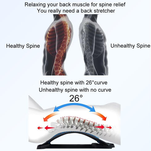 Back Stretcher for Lower Back Pain Relief, Adjustable Lumbar Massager, Back Stretching Device for Sciatica Pain Relief