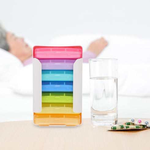 IDEANATEGRATE 7-Day 6 Travel Pill Organizer Portable Weekly Medicine Case Compartments Compact Plastic Holder
