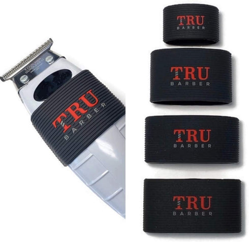 TRU BARBER Clipper Bands 4 PCS, Non-Slip Heat Resistant Sleeve for Barbers and Barber Tools (Black)