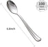 WDF 100 Pack Silver Plastic Spoons Disposable, 6.9 Inch Heavy Duty Spoons for Parties, Weddings