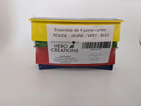 HERO Creations Set 4 Playing Card Holder Tray of (Blue, Red, Green, Yellow) for Cards - Board Games - Gloomhaven