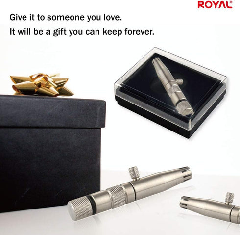 ROYAL Premium Nose Hair Trimmer for Men - Silver Bullet, Manual, Battery-Free, Stainless, Waterproof, Painless ET-3