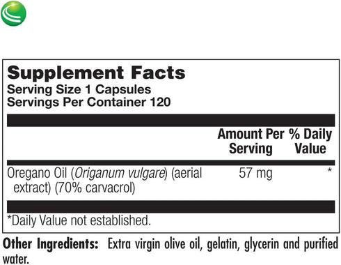 Nutra Biogenesis Oregano Oil Softgel Capsules, 120 Softgels for Immune Support