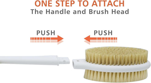 Shower Brush with Soft and Stiff Bristles, 20.5" Extra Long Handle Dual-Sided Back Scrubber Bath Brush