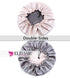 Stain Bonnet Adjustable Satin Sleep Cap, Reversible Double Layer X-Large Size in Champagne/Grey