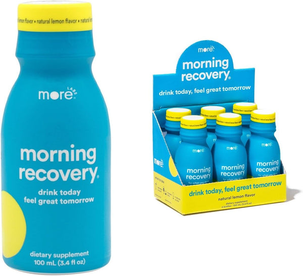 Morning Recovery Electrolyte Drink - Proprietary Formulation for Hydration, Original Lemon, Pack of 6
