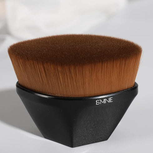 ISMINE Foundation Makeup Brush - Flat Top Kabuki Hexagon Face Blush Liquid Powder Brush with Bonus Protective Case