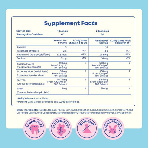 JoySpring Saffron Gummies for Kids - Sugar Free Saffron Extract with GABA for Mood Support