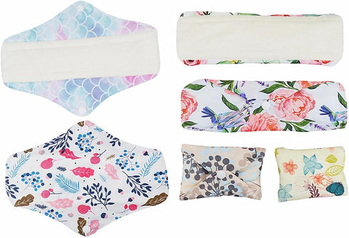 ReUseLife 12 10 inch Pieces Cloth Menstrual Pads,Reusable Sanitary Pads,Size Regular,Unscented