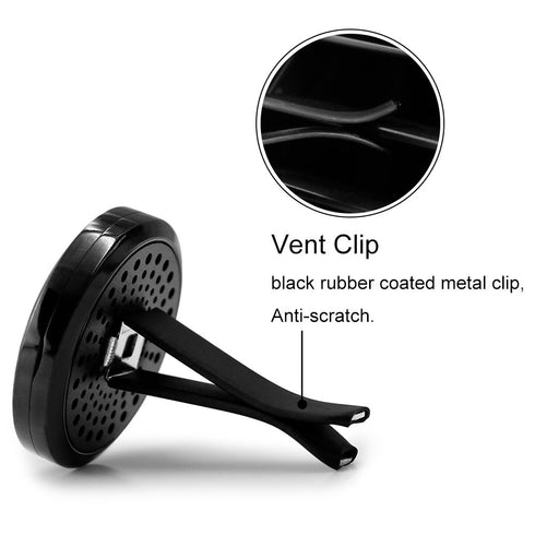 2PCS 30mm Car Aromatherapy Essential Oil Diffuser Black Locket with Vent Clip and 12 Felt Pads
