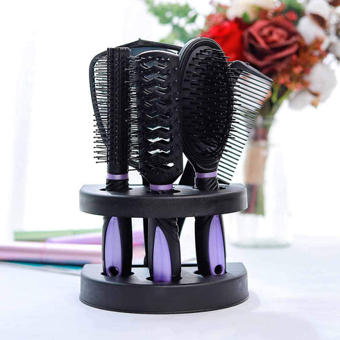 Zoestar 5Pcs Hair Brush and Comb Set, A-Purple, for Women and Men