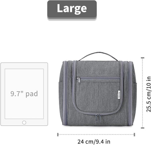 Narwey Hanging Toiletry Bag for Women, Travel Makeup Organizer for Men, Toiletries Bag for Cosmetics Essentials (Large,