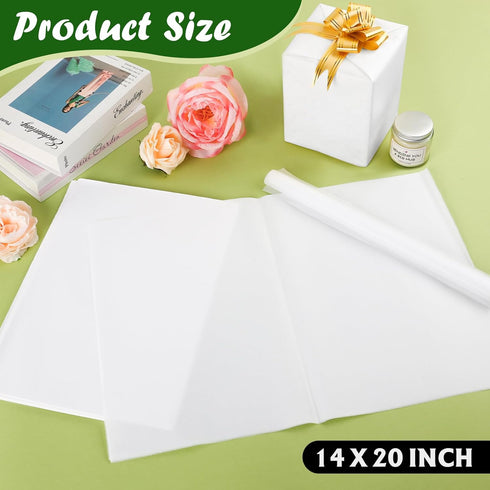 TUXIYA 1000 14" 20" Packaging, Sheets White Tissue Paper, X Tissue Papers Bulk for Christmas Wedding Birthday Showers