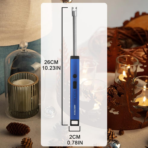 ARECTECH Electric Candle Lighter Rechargeable USB Arc Lighters for Camping Fireworks Christmas Birthday Gifts with LED