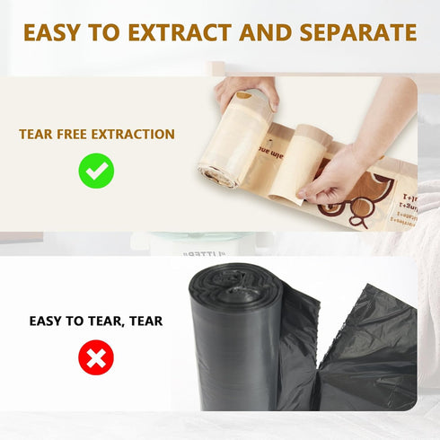 VOK 4 100 Counts Gallon Trash Bags with Capybara Printed, Drawstring Small Garbage Bags, Tear-Resistant & Odor-Control